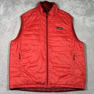 Patagonia Vest Mens XL Red Insulated Puffer Micro Puff Full Zip Outdoor *FLAW